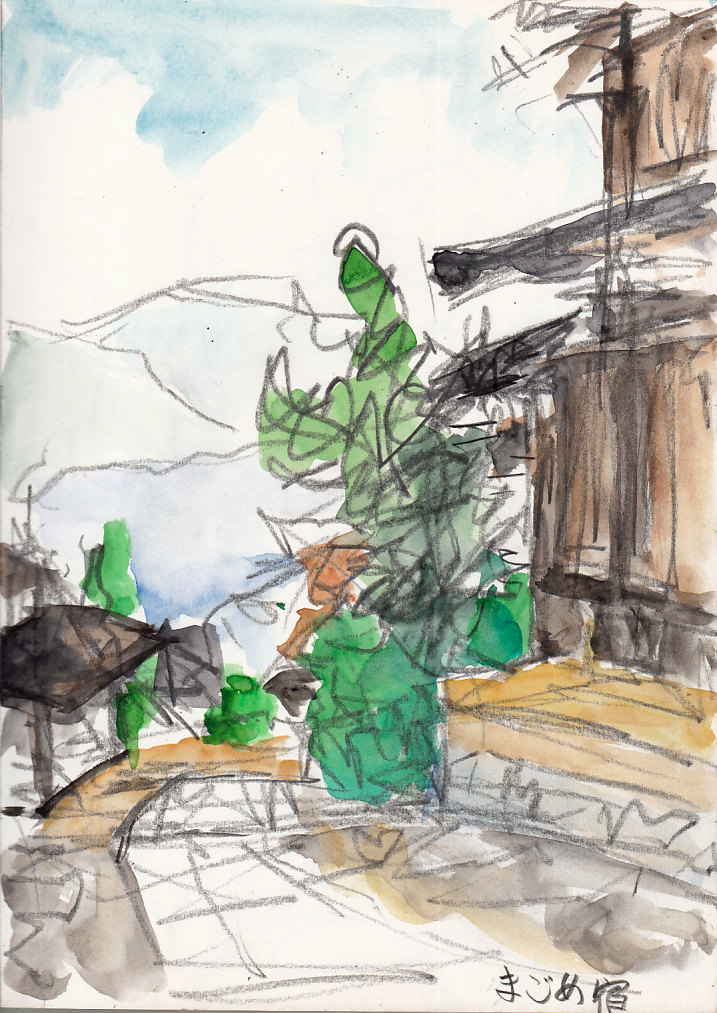 1人の画家の故郷から木曽路に向かう。